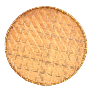 无孔竹编米筛竹筛子收纳手工竹匾晾晒干货圆形竹制簸箕晒筐农家用