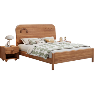 儿童床金丝檀环保简奢全实木男女孩1.2美式1.35储物1.5单人床储物