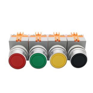 正泰按钮开关自复位NP4圆形启停平头电源开关按钮22mm一开一闭