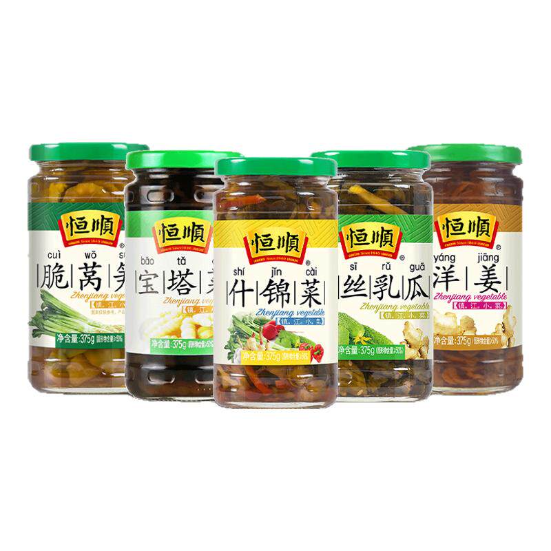 恒顺酱菜375g酸辣洋姜黄瓜小菜开味下饭伴侣腌制泡菜榨菜咸菜特产