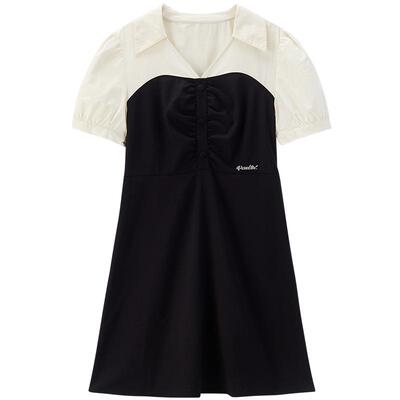 太平鸟女装2025年夏季品质拼接连衣裙A1FAE2358