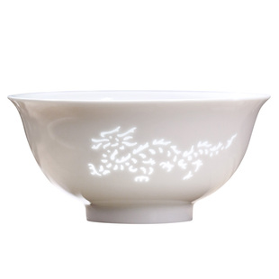 碗家用景德镇高档陶瓷碗轻奢玲珑生肖碗白瓷中式吃饭碗5英寸釉下