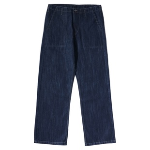 UTIMUS巴黎扣牛仔裤美式复古水洗宽松直筒阔腿原牛长裤子cleanfit