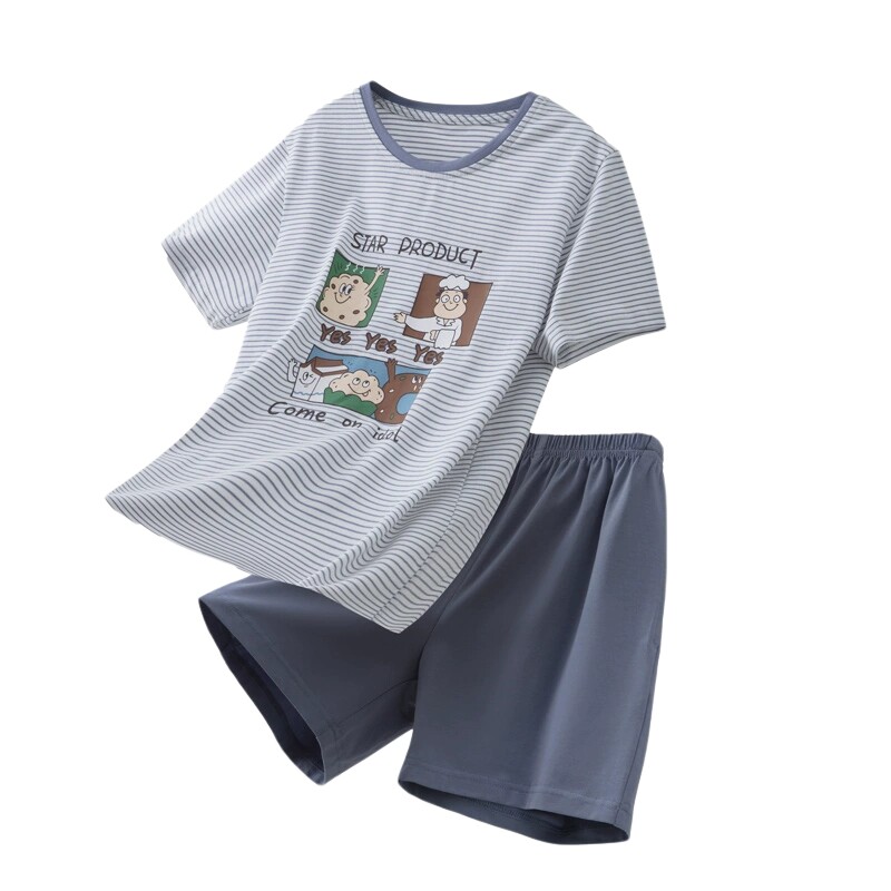 宜而爽棉氨印花圆领短袖家居服