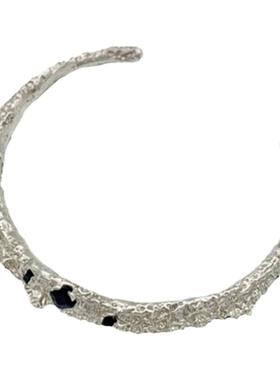 T.MAJOR925开口手镯肌理黑尖晶