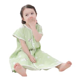 儿童睡袋中大童春秋薄款宝宝夏季空调房纯棉纱布分腿防踢被四季款