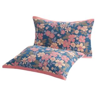 纯棉枕巾八层纱布一对装单人全纯棉成人加大加厚学生家用格子吸汗