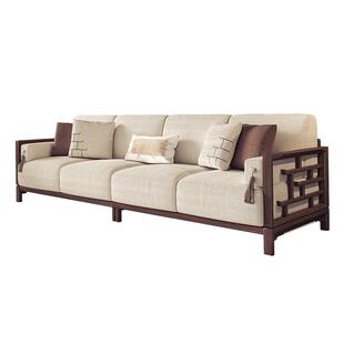 宋式美学实木沙发直排组合中式客厅家具黑胡桃木布艺禅意心居名家