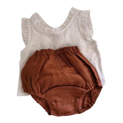 新款婴童宝宝天然亚麻套装