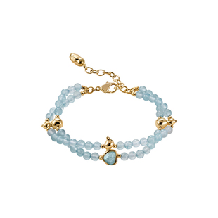 Amber Lollipop海蓝宝手链女双层叠戴宝石手串爆款配饰 葫系列