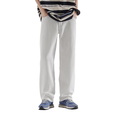 HomePanda春款宽松直筒牛仔裤男