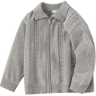 巴拉巴拉balaOne宝宝毛衣男童女童绞花开衫外套2025新款秋装百搭