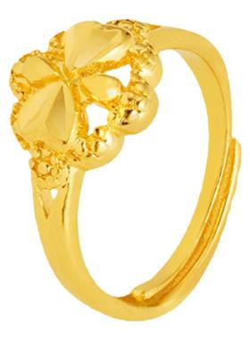 沙金活口戒指花瓣女款时尚蝴蝶