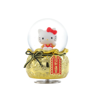 JARLL赞尔水晶球音乐盒Hellokitty祝福款八音盒玄关办公室开业礼