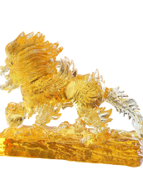 琉璃金毛犼观音坐骑客厅供奉摆放