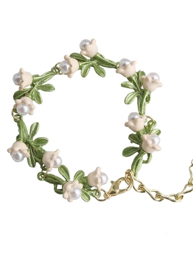 森系小清新春夏简约铃兰花手链女