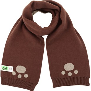 伊米伦婴儿围巾秋冬咖啡色男童围巾可爱宝宝围巾围脖保暖儿童围巾