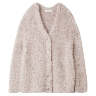 SNIDEL HOME2025秋冬新品舒适保暖V领毛绒居家针织开衫SHNT255017