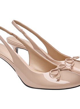 圆头蝴蝶结高跟鞋CHARLES&KEITH