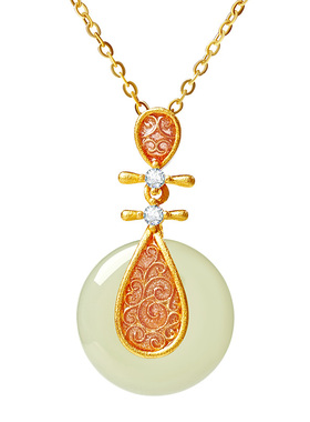 宫里上新天然和田玉项链