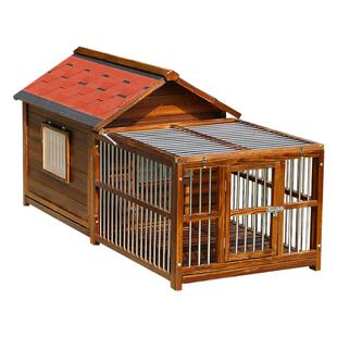 防雨狗屋室外防腐实木质狗窝户外防水狗房子狗笼中大型犬舍狗别墅