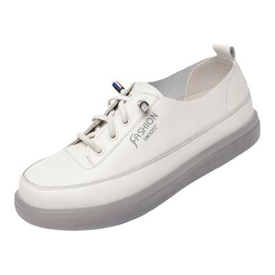 一脚蹬小白鞋休闲平底真皮女鞋