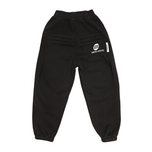 童乐鱼冬新款后身图案刺绣一体加绒卫裤男女童时尚运动裤6512