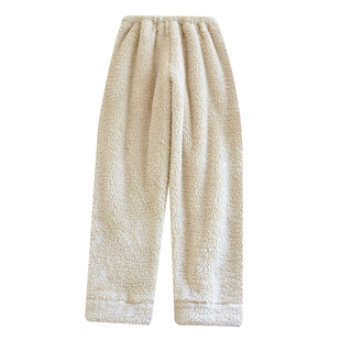 羊羔绒男女同款加厚加绒珊瑚绒保暖可外休闲秋冬加大码家居服睡裤