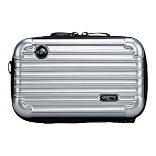 ins百搭网红小方包时尚手提化妆包迷你硬壳小行李箱银色斜挎包