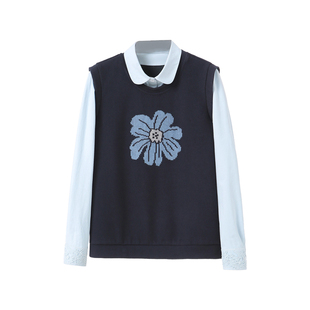 李子木先生2026早春新款卫衣女翻领设计感假两件休闲百搭洋气上衣