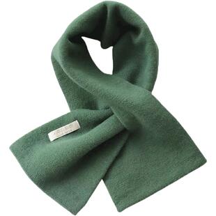 交叉小围巾女春秋冬季毛线百搭男保暖薄纯色韩版短款针织围脖护颈