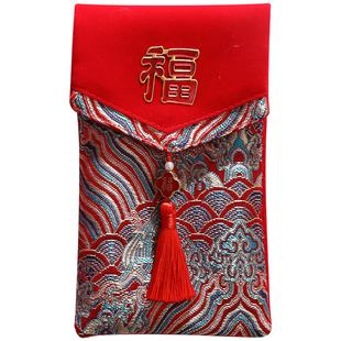 新年布艺红包2026新款高档国风刺绣布包春节过年通用万元利是封袋