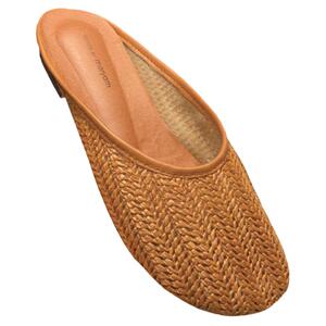 韩国东大门25夏季新款编织设计透气休闲低跟渔夫女潮半拖鞋夏天