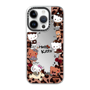 HelloKitty适用iphone16promax手机壳苹果17pro新款磁吸充电15plus黑皮带镜子14pm卡通可爱ip13高级感女独特