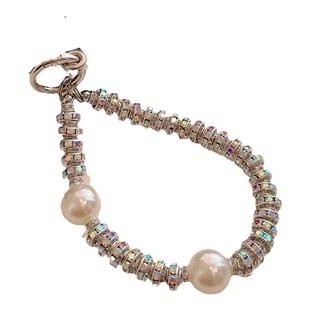 轻派ins珍珠水钻手机链条挂绳重工高档贵气挂绳短款钥匙ccd相机链