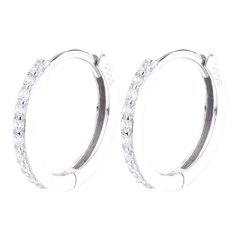 耳环纯银999养耳洞睡觉免摘高级感锆石耳圈耳骨环耳扣耳钉耳饰女