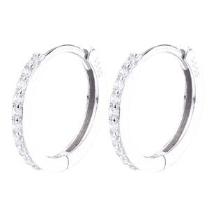 耳环纯银999养耳洞睡觉免摘高级感锆石耳圈耳骨环耳扣耳钉耳饰女