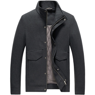 七匹狼男士立领夹克2025新款秋季休闲外套含羊毛工装风呢茄克男装