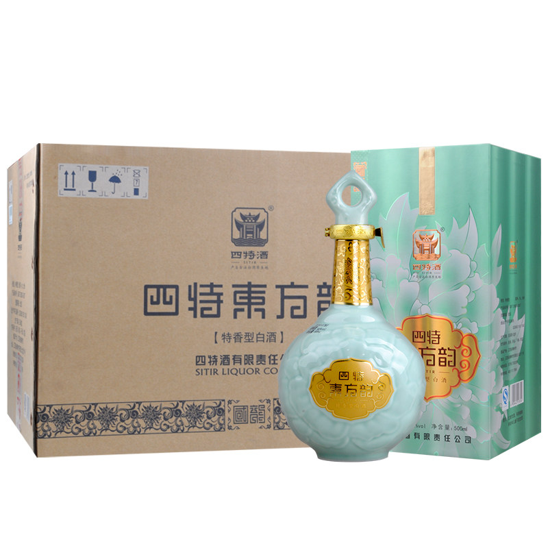 四特酒东方韵国韵52度特香型白酒礼盒整箱装 500ml*6（二款随机）