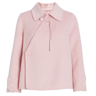 QS秸熙2025秋冬季新款气质通勤双面呢大衣利落短款显瘦小个子外套