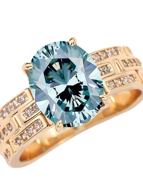 蕾迪4克拉薄荷绿冰透钻戒