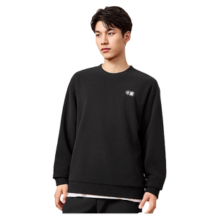 中国乔丹运动抓绒卫衣男士2026春季情侣休闲保暖圆领内搭套头衫男