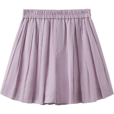 播商场同款休闲苎麻裙裤女夏季新款紫色轻薄短裤BDS2KD2434