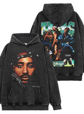 2PACTUPAC嘻哈人物印花连帽卫衣