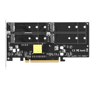 麦沃阵列卡PCIe X16转NVMe M.2固态硬盘加速四盘raid阵列卡KCSSD7