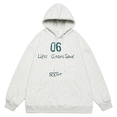 GOGOSOON加绒卫衣男430g新款2025秋冬外套连帽字母休闲保暖宽松潮