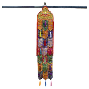 藏式佛幡 寺院佛堂布置 供佛装饰绣麒麟头佛帆竖幡挂幡吉祥幡幢幡
