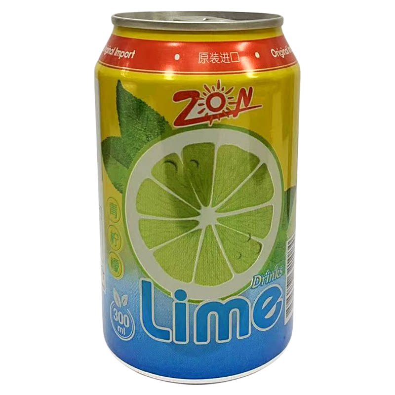 6听装正品越南进口ZON青柠檬味饮料300ml无气网红解腻果汁酸饮料