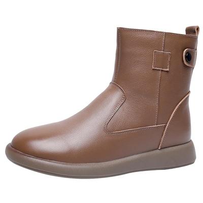 马丁靴加绒内里橡胶底切尔西靴