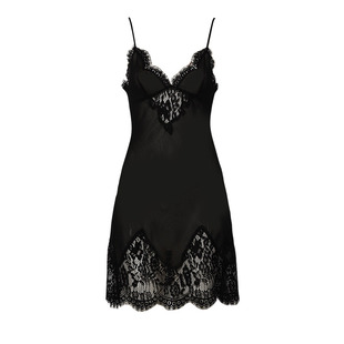 DPLAYSWEET性感轻奢黑色轻薄雪纺吊带裙女士薄款透视性感蕾丝睡衣